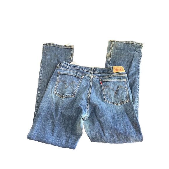 Women's Levi's 515 Stretch Bootcut Jeans 14L - 32W x 34L Classic Blue Denim - Picture 1 of 4